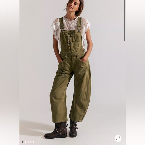 Free People Denim - Free People We The Free Good Luck Barrel Overalls